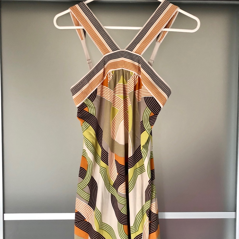 Retro print BCBG summer dress XS